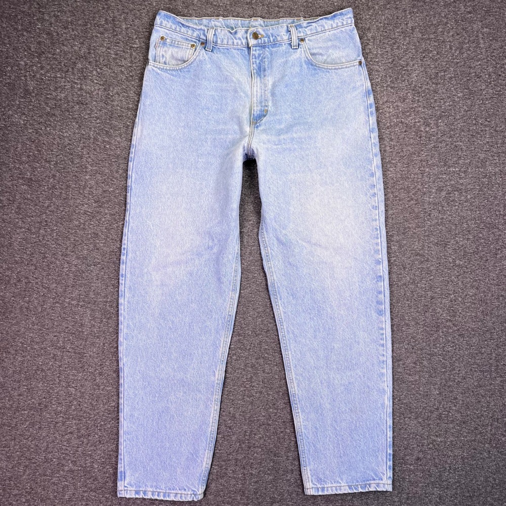 VTG Carhartt Jeans Mens 36x31‎ Light Wash Relaxed Tapered Workwear B17STW USA